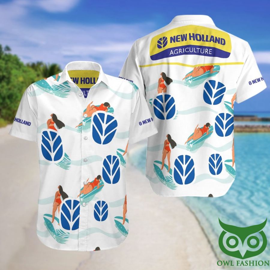New Holland Agriculture Summer Short Sleeve Hawaiian Beach Shirt