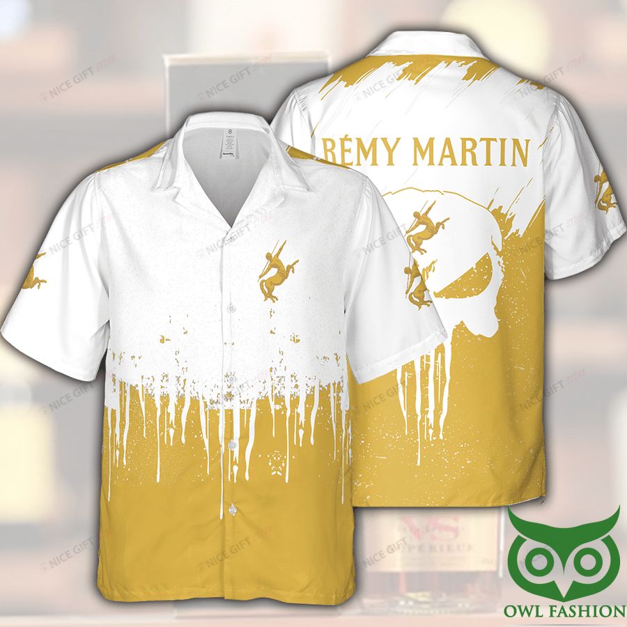 Remy Martin White and Yellow Splash Hawaiian Shirt