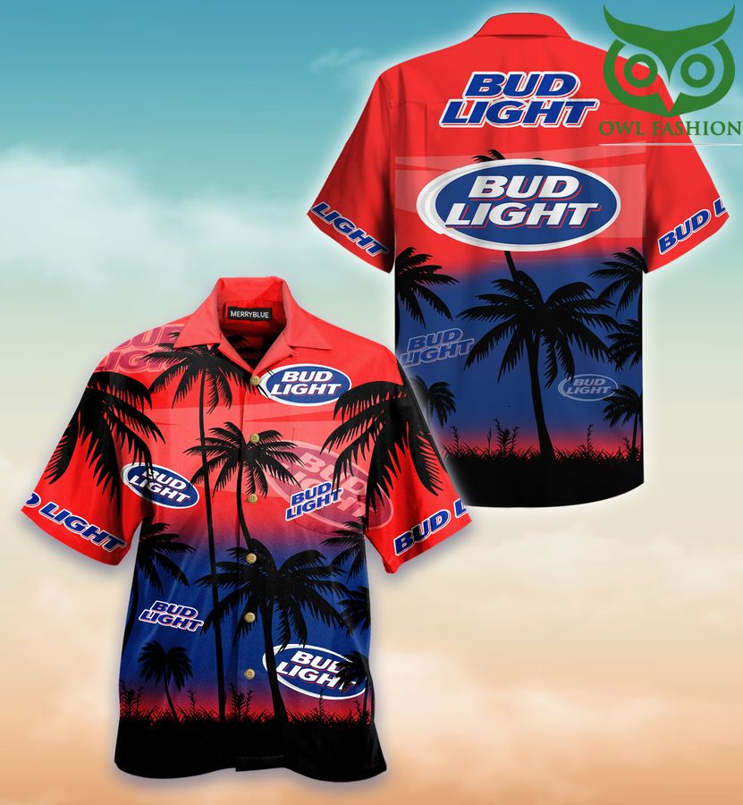 Bud Light beer Drink palm Hawaiian Shirt