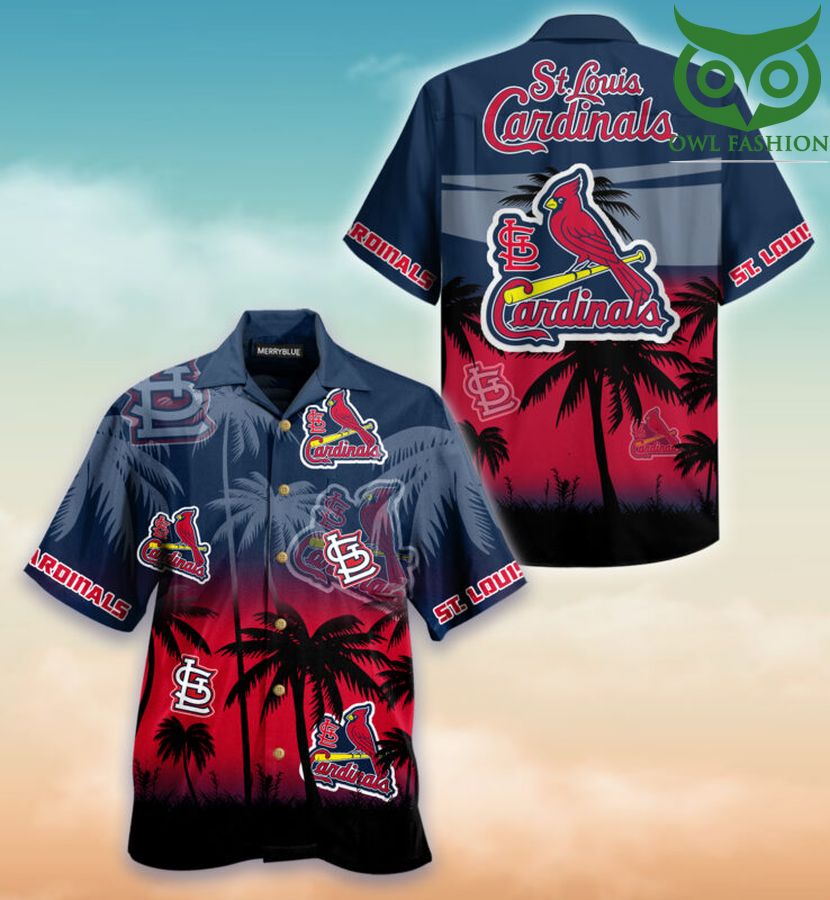 MLB St. Louis Cardinals ocean dawn sea palm Hawaiian shirt