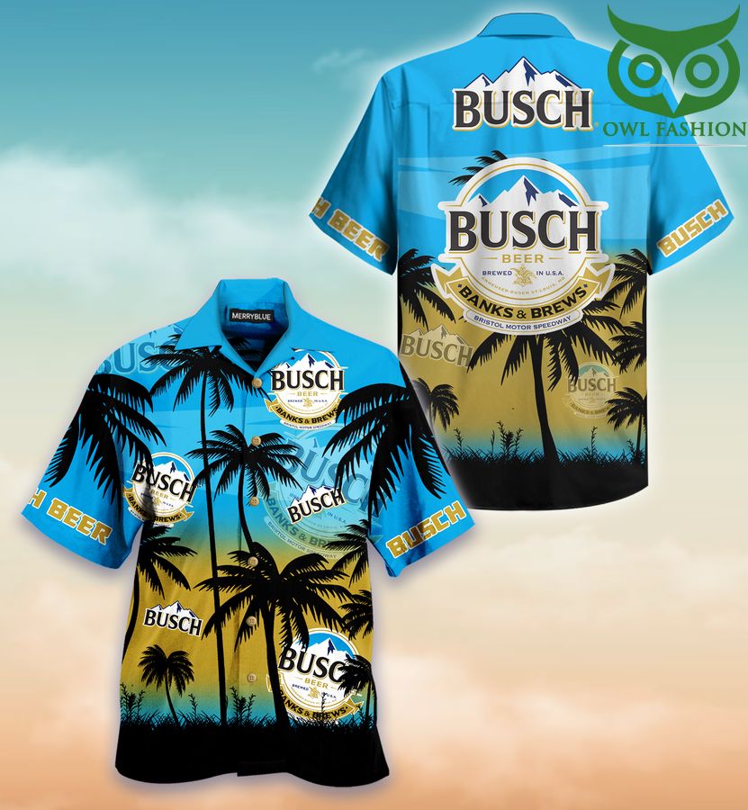 Busch Beer Brews Drink palm Hawaiian Shirt