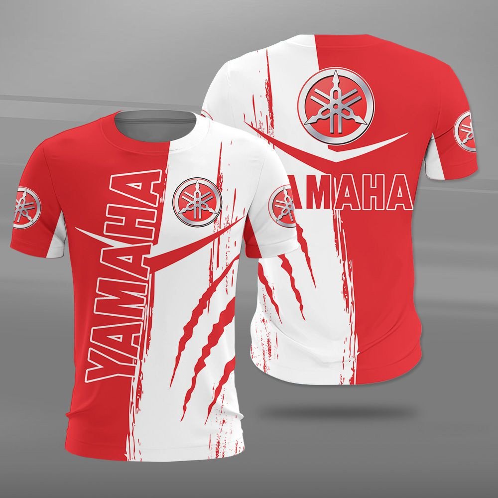 Yamaha Logo Red and White 3D Shirt