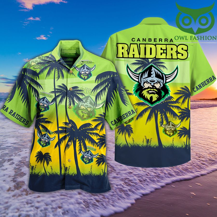 Canberra Raiders logo sea palm Hawaiian Shirt