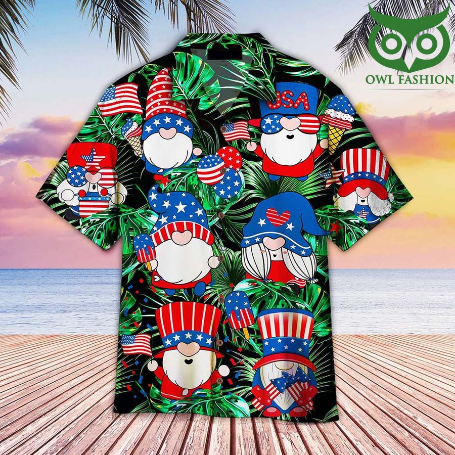 4th Of July Happy Independence Day Gnomes Dancing Hawaiian Shirt