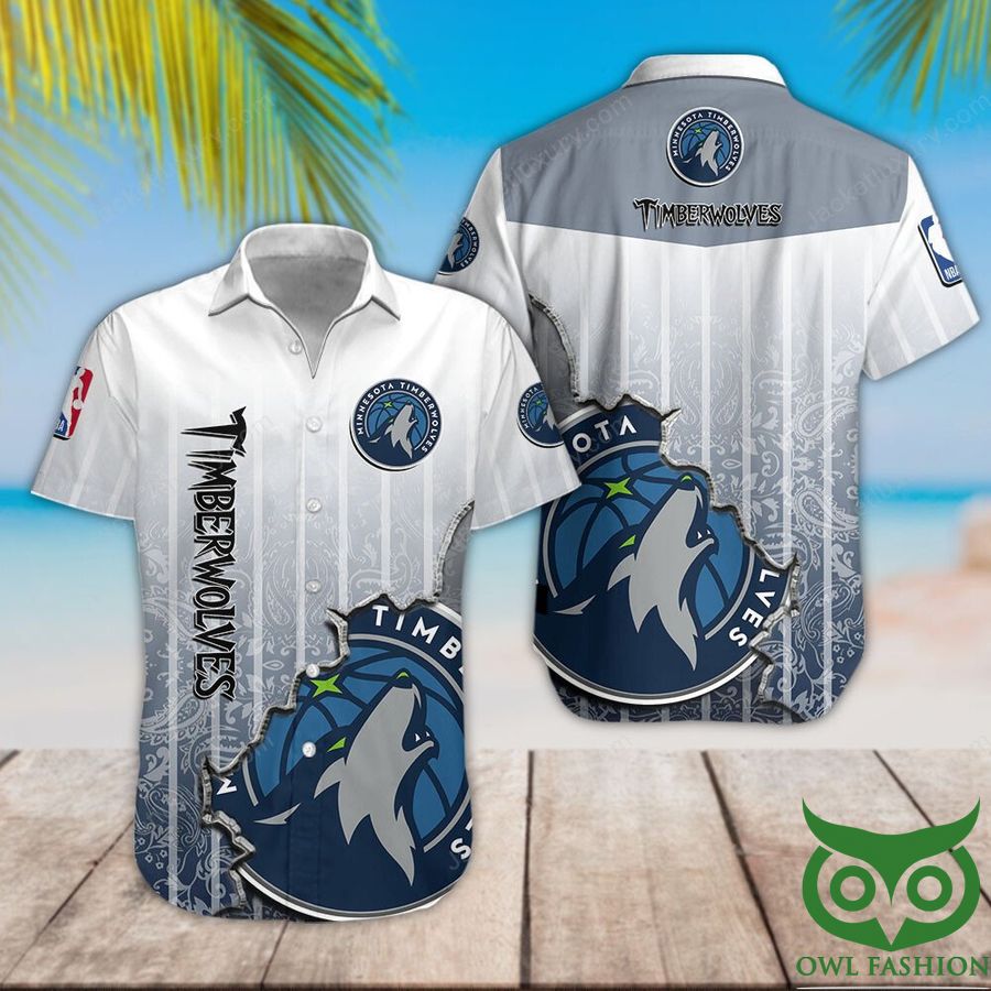 Minnesota Timberwolves Gray Blue Hawaiian Shirt