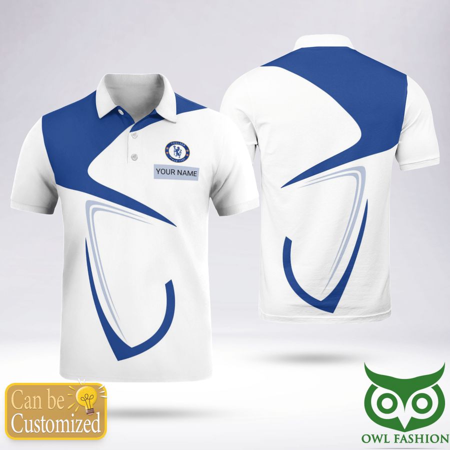 Chelsea Football Club 2022 Blue and White Polo Shirt