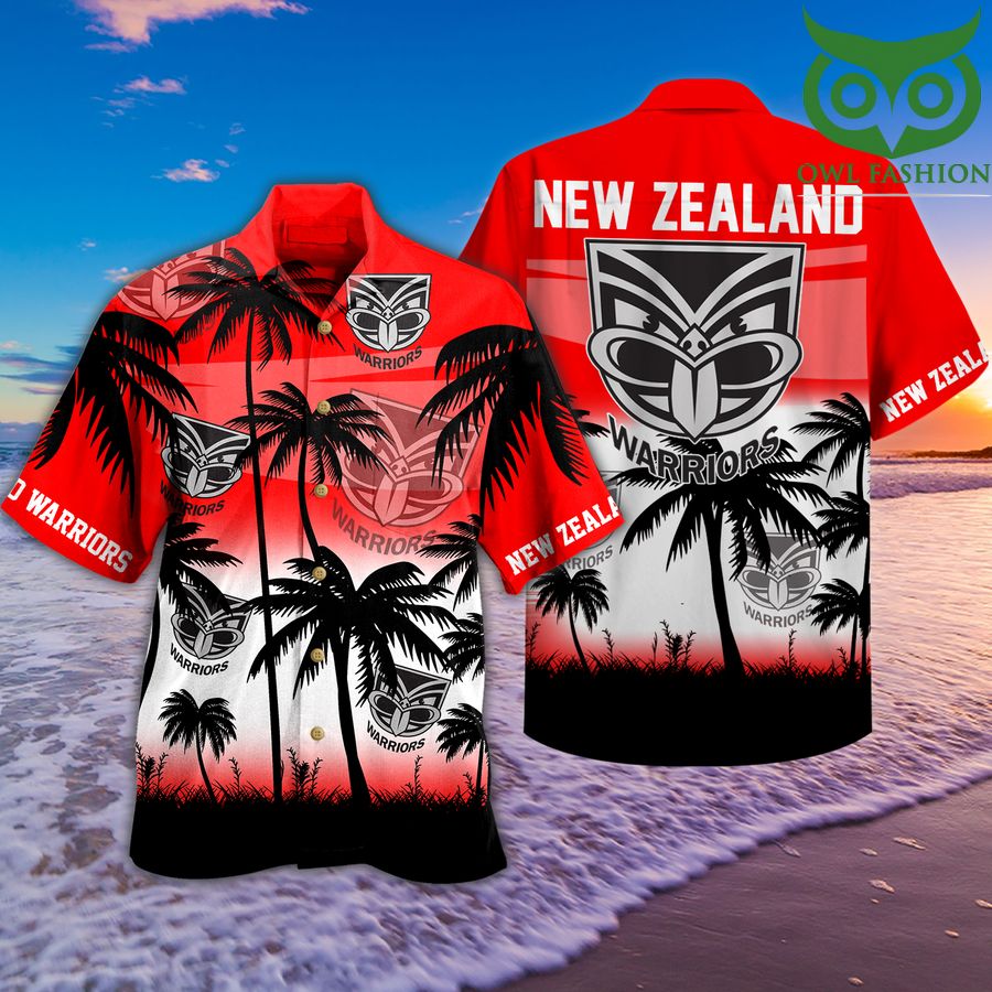 New Zealand Warriors sea palm Hawaiian Shirt