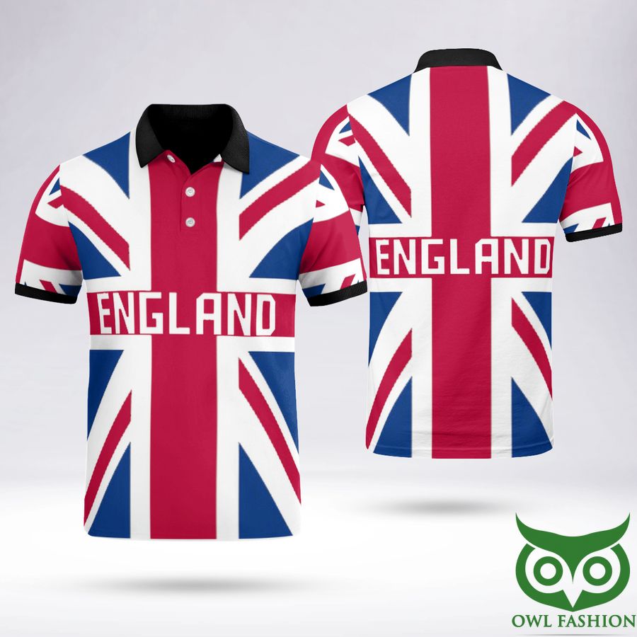 England In My Heart Big Flag Pattern Polo Shirt