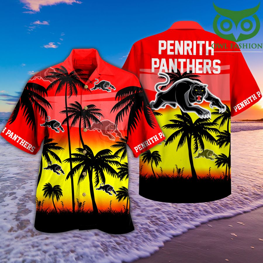 Penrith Panthers logo sea palm Hawaiian Shirt