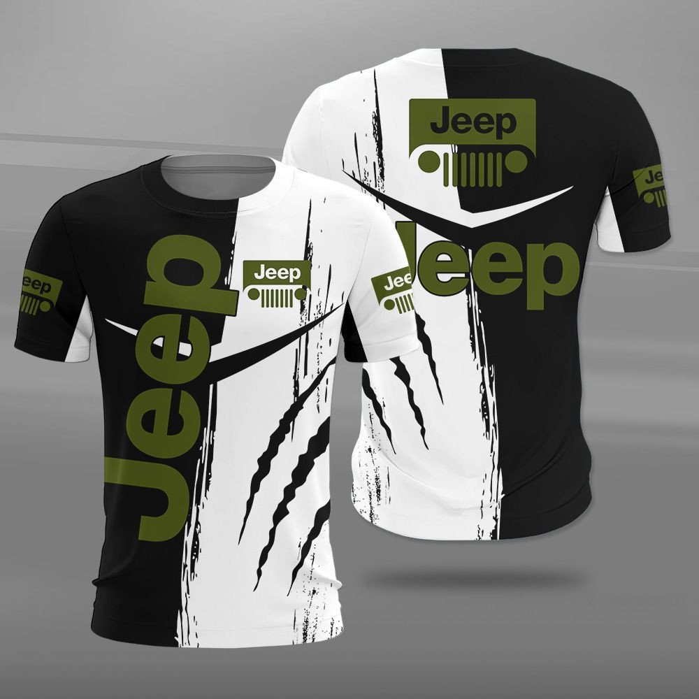 Jeep Logo White and Black 3D Shirt