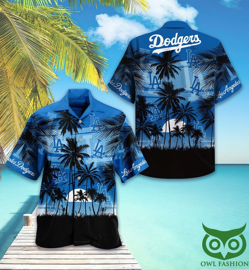 Los Angeles Dodgers Blue Sunset Hawaiian Shirt - Owl Fashion Shop