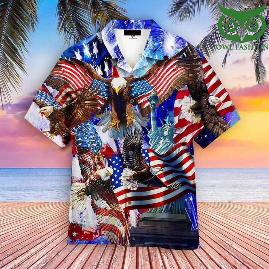 4th Of July Happy Independence Day flying eagles Hawaiian Shirt