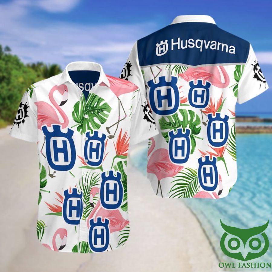 Husqvarna Summer Short Sleeve Hawaiian Beach Shirt