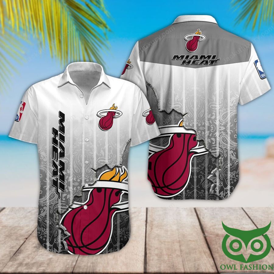 Miami Heat Black Hawaiian Shirt