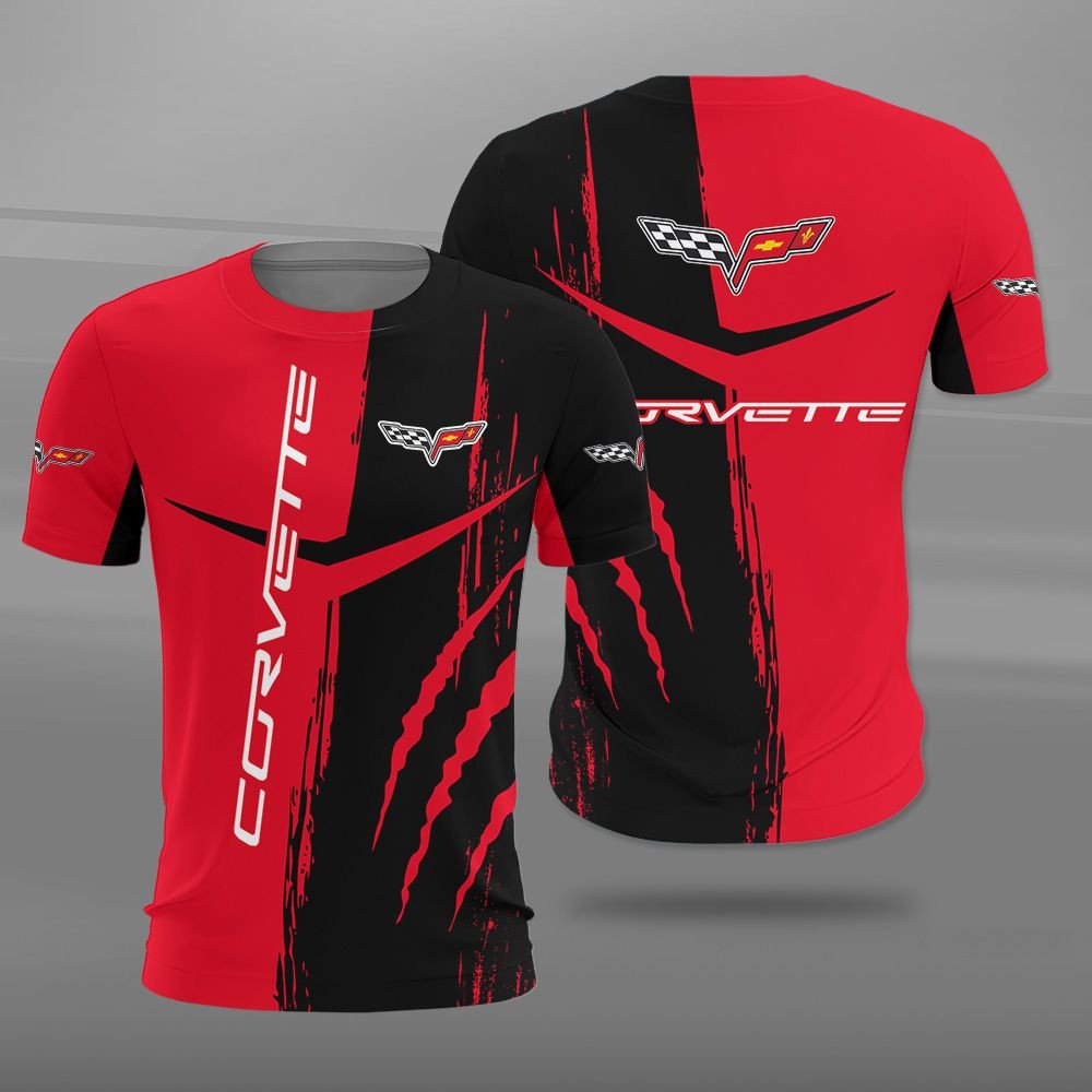 Chevrolet Corvette Logo Red and Black 3D Shirt