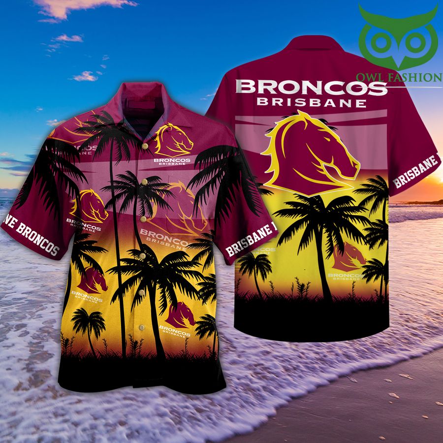 Broncos Brisbane palm trees Hawaiian Shirt