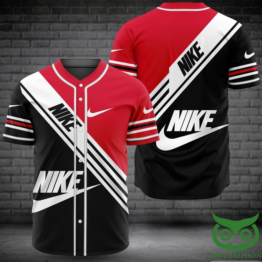 Limited Nike Red and Black Diagonal Jersey