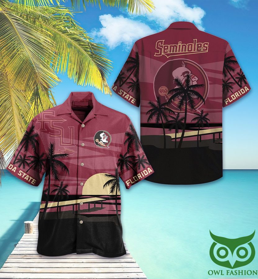 Florida State Purple Red Yellow Sunset Hawaiian Shirt