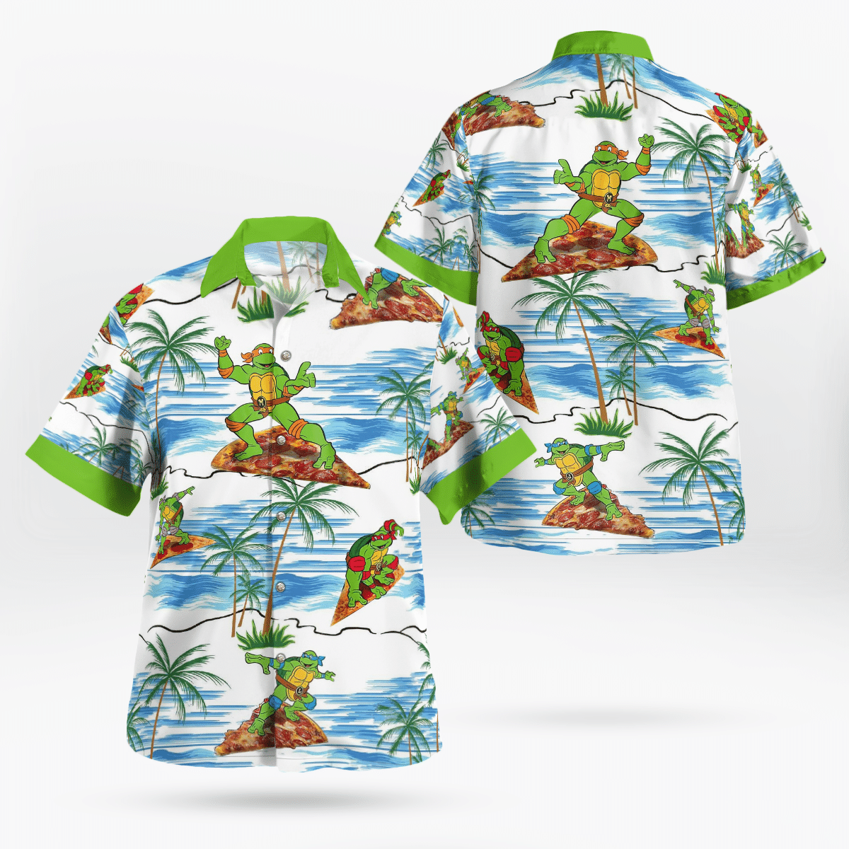 TMNT Ninja Turtles Pizza Beach Hawaiian Shirt - Owl