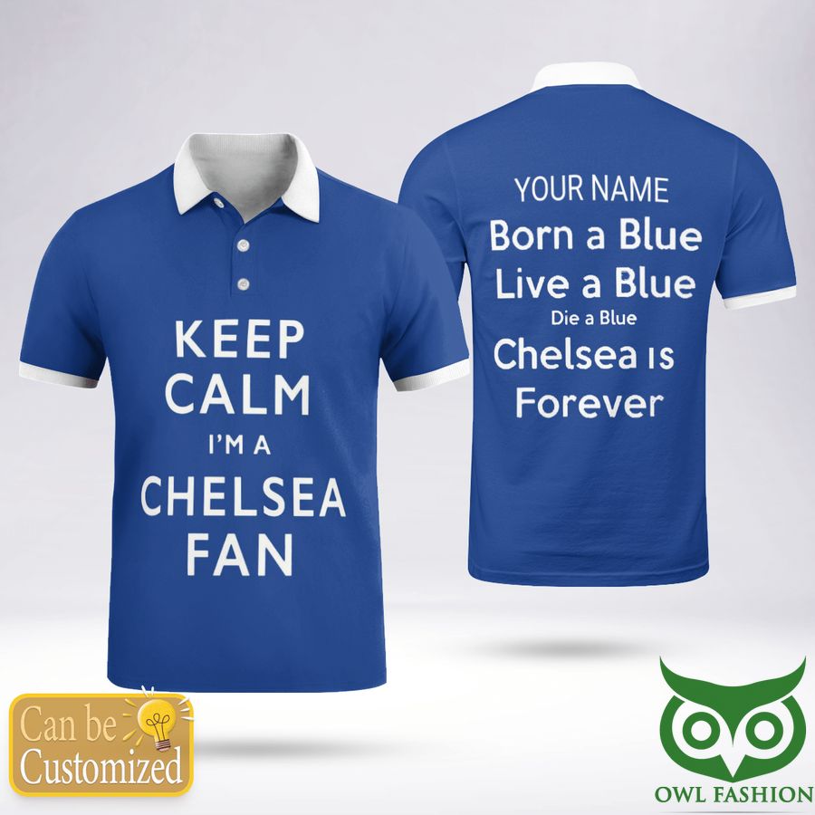 Custom Name Chelsea Football Club 2022 Blue Polo Shirt