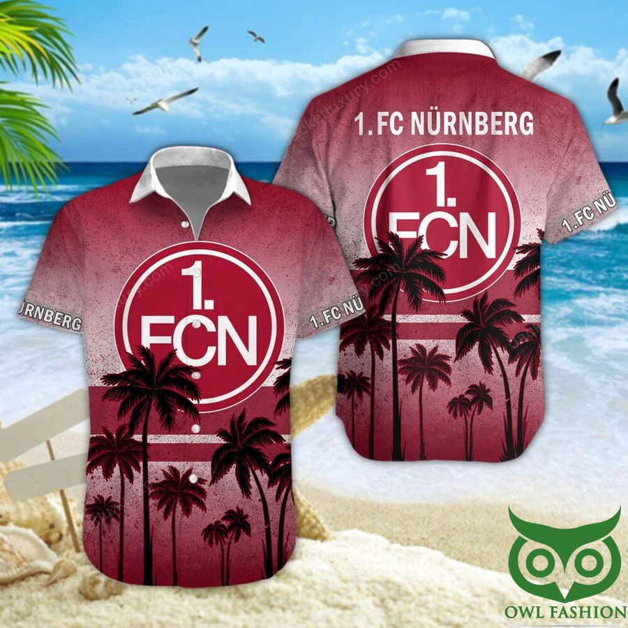 1. FC Nurnberg Dark Red Coconut Tree Hawaiian Shirt