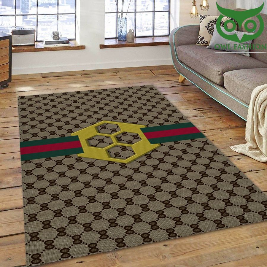 Gucci golden line Area Rug Bedroom Rug Floor Home Decor