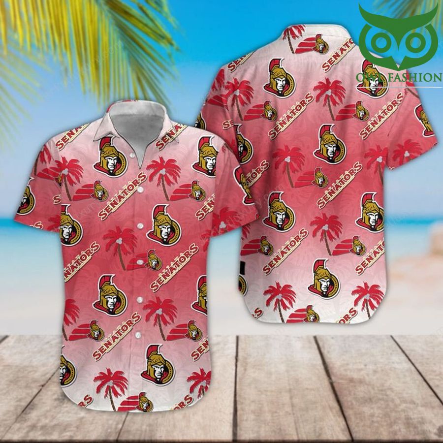 NHL Ottawa Senators classic colored palm trees tropical Hawaiian shirt