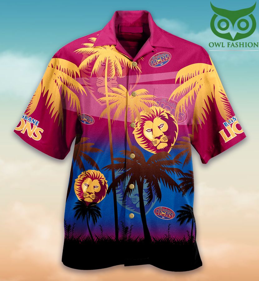 AFL Brisbane Lion club sea palms Hawaiian Shirt