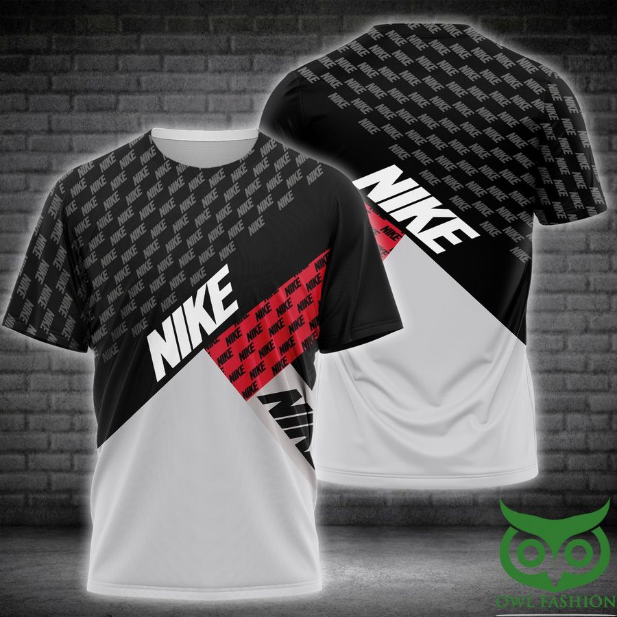 Luxury Nike Black and Red Color Line 3D T-shirt