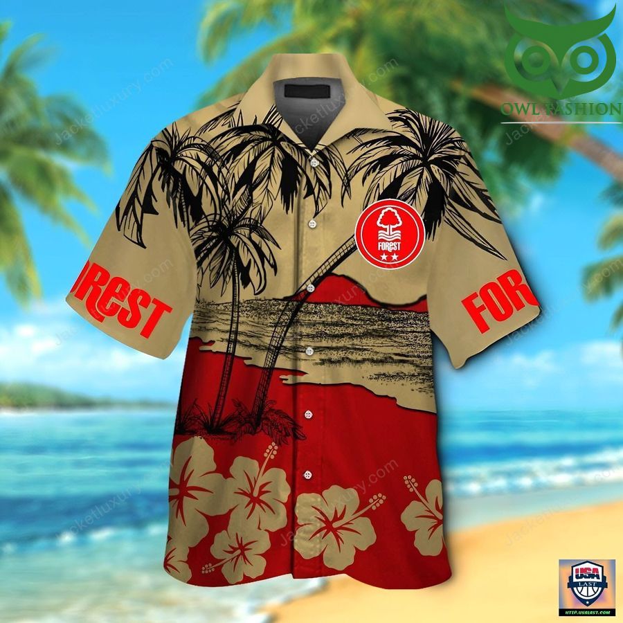 Nottingham Forest F.C tropical palm trees Hawaiian shirt