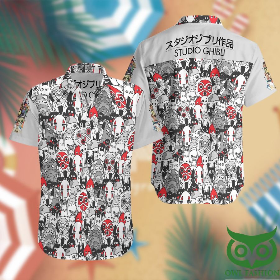 Studio Ghibli Gray Short Sleeve Hawaiian Shirt