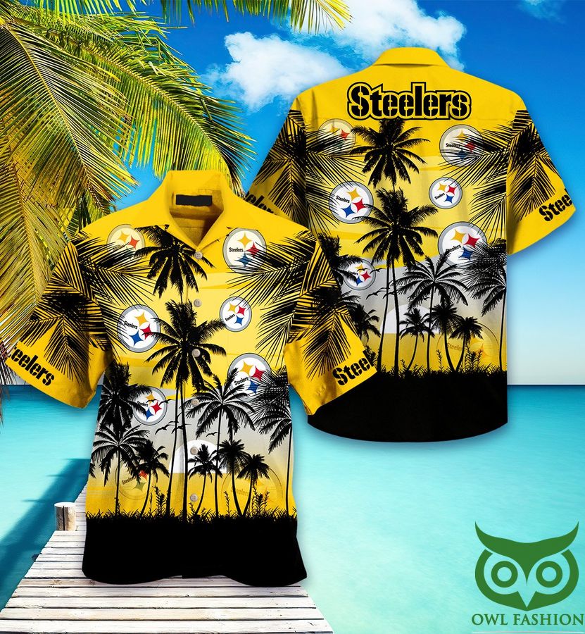 Pittsburgh Steelers Yellow Sunset Hawaiian Shirt
