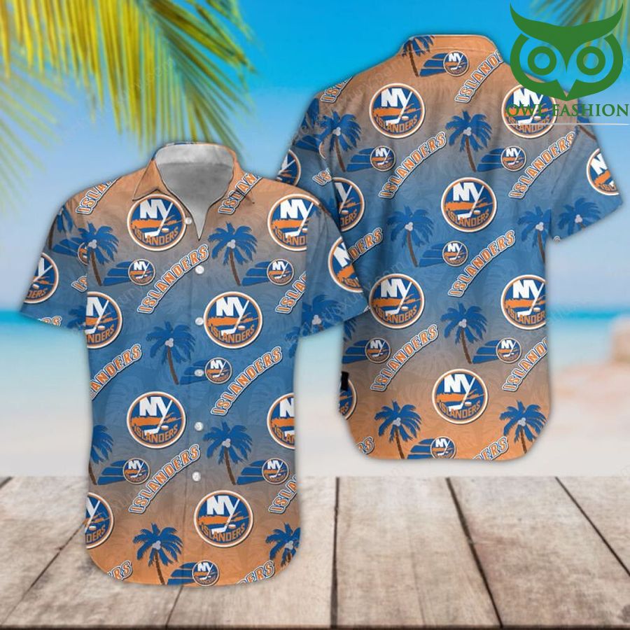 NHL New York Islanders classic colored palm trees tropical Hawaiian shirt