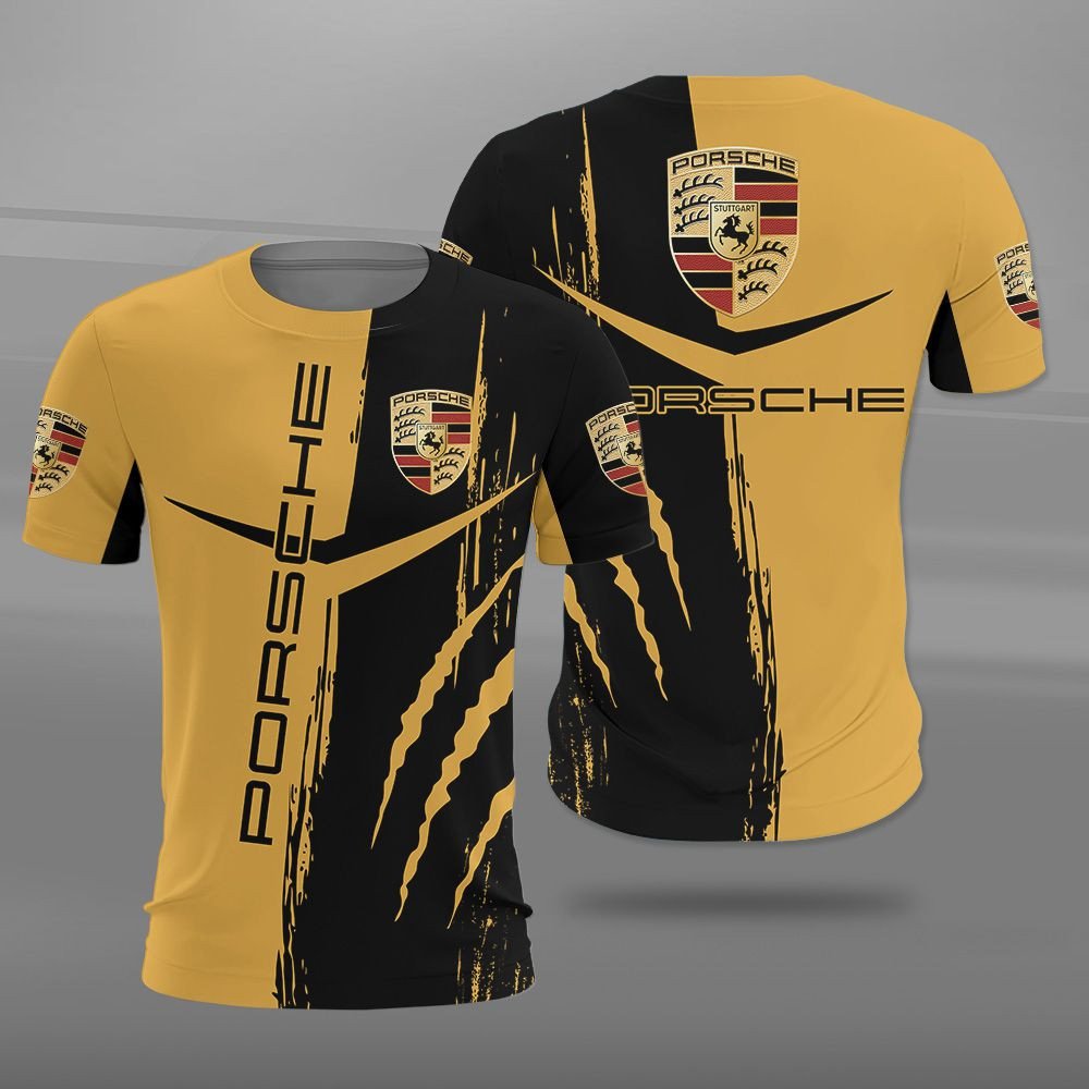 Porsche Light Yellow and Black 3D Shirt