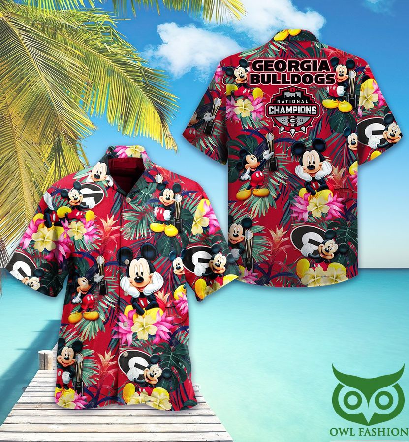 Georgia Bulldogs Mickey Mouse Champions Hawaiian Shirt