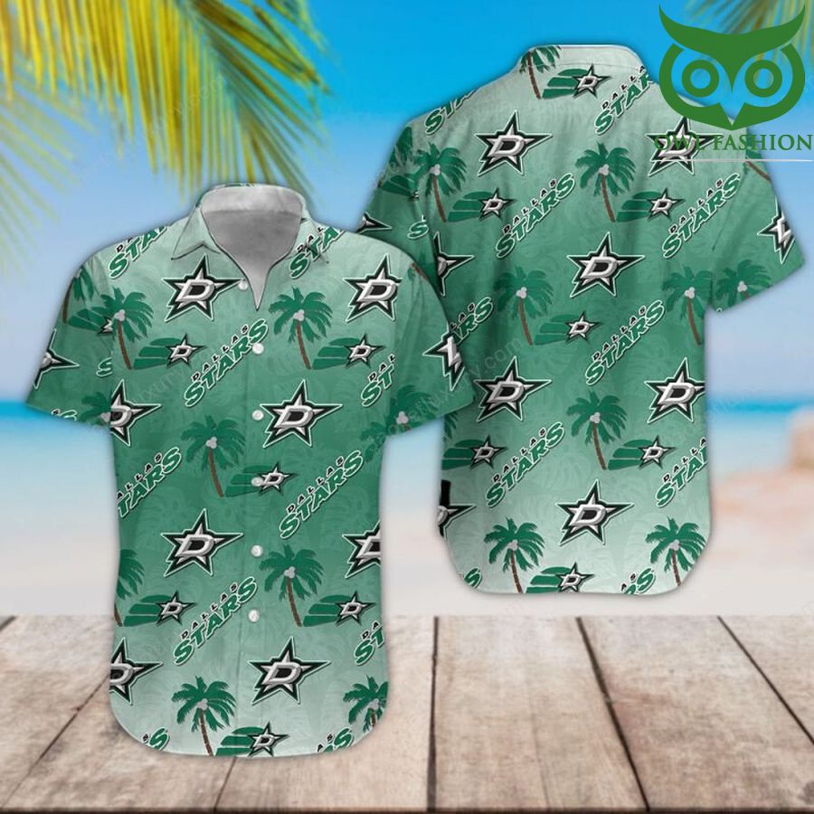 NHL Dallas Stars classic colored palm trees tropical Hawaiian shirt