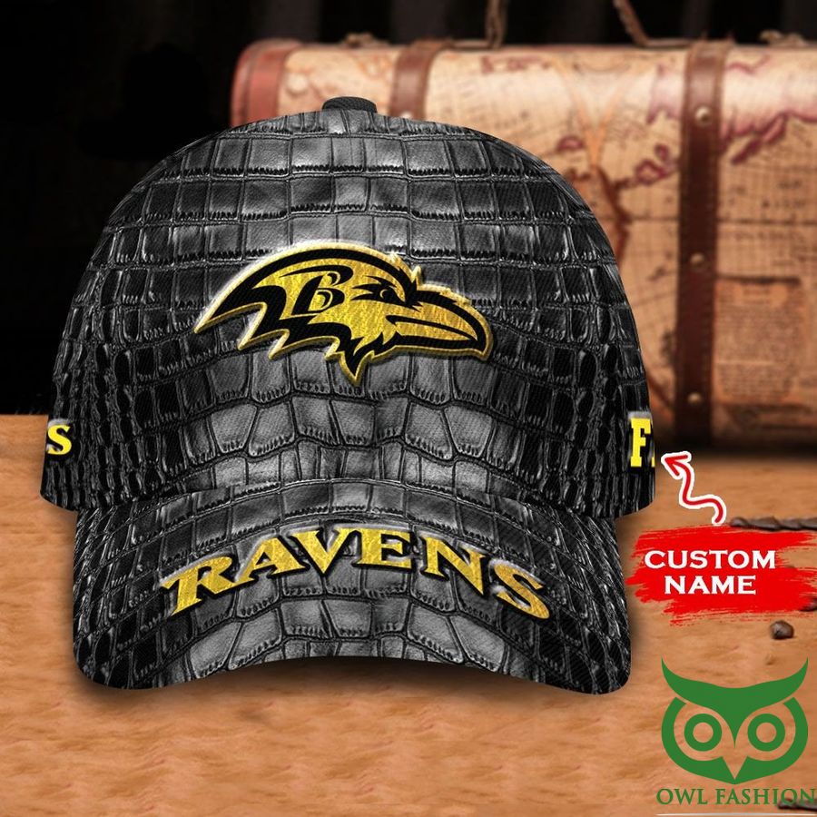 Custom Name Baltimore Ravens Printed Luxury NFL Classic Cap - Owl