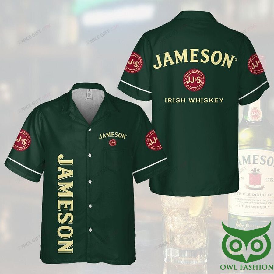 Jameson Irish Whiskey Dark Green Hawaiian Shirt