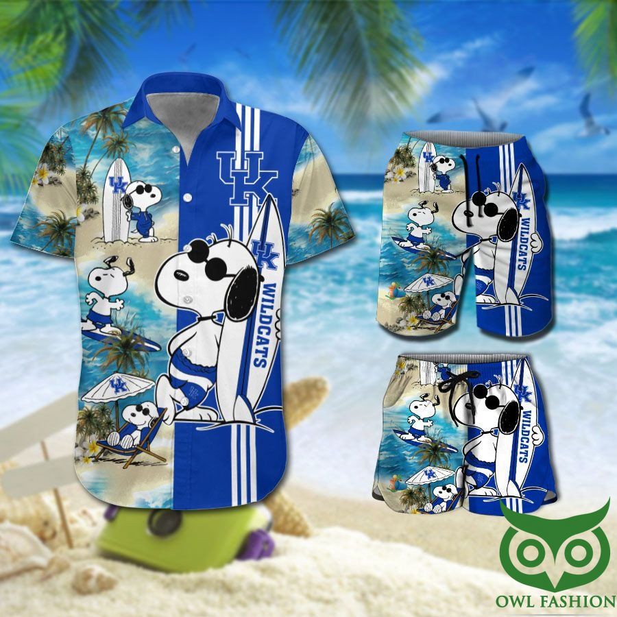 Kentucky Wildcats Snoopy Hawaiian Shirt Shorts Luxury NCAA