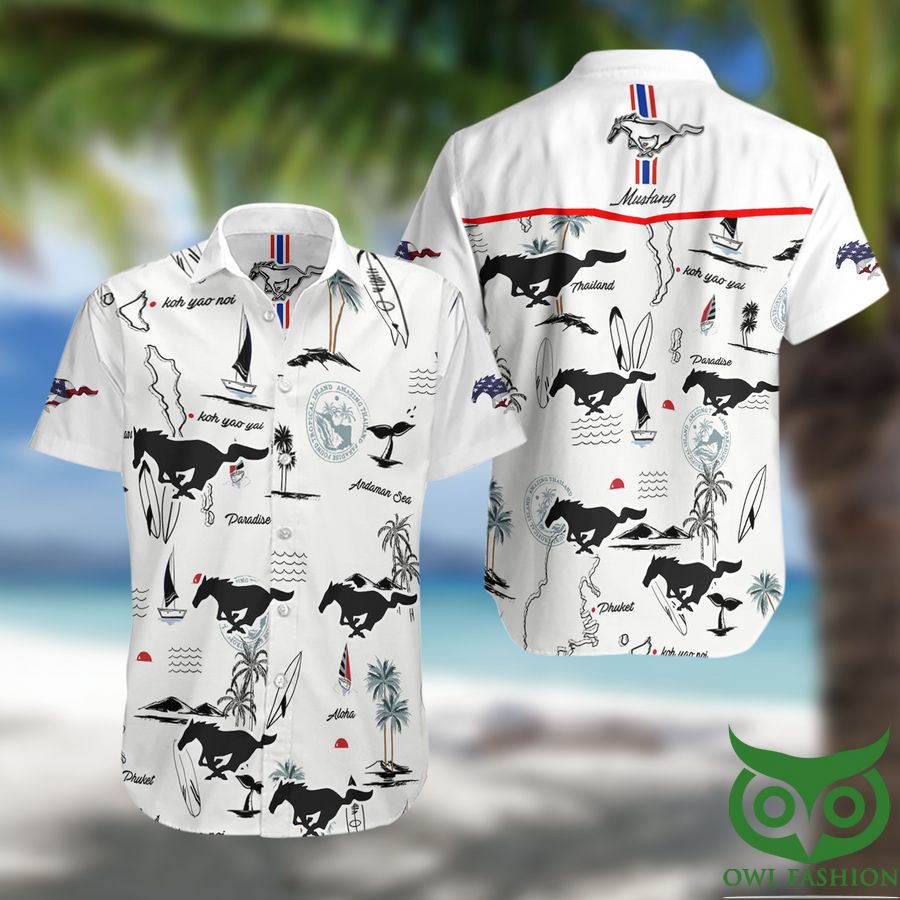 Mustang Horse Phuket Aloha Hawaiian Beach Shirt