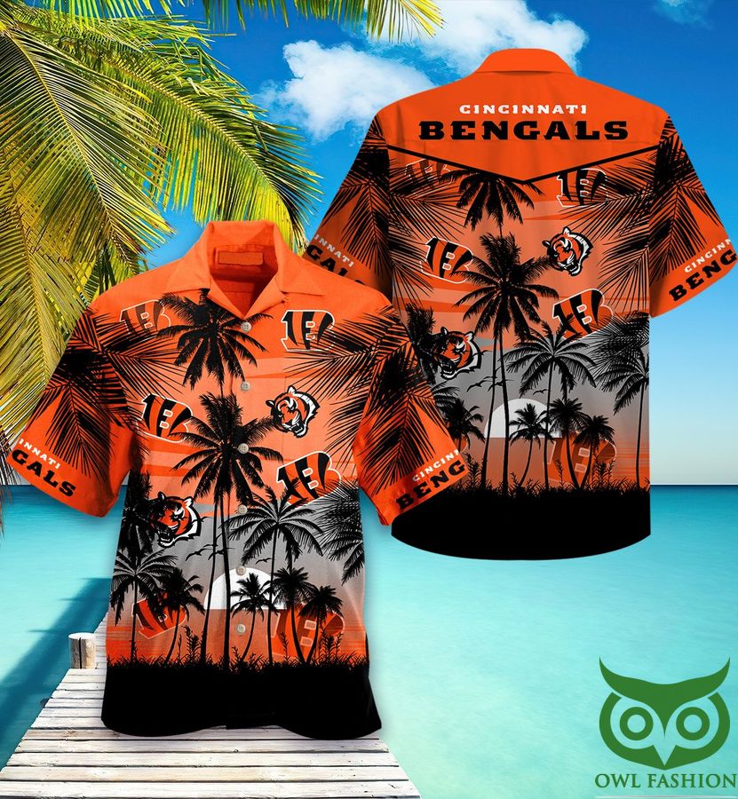 Cincinnati Bengals Champions Orange Sunset Hawaiian Shirt