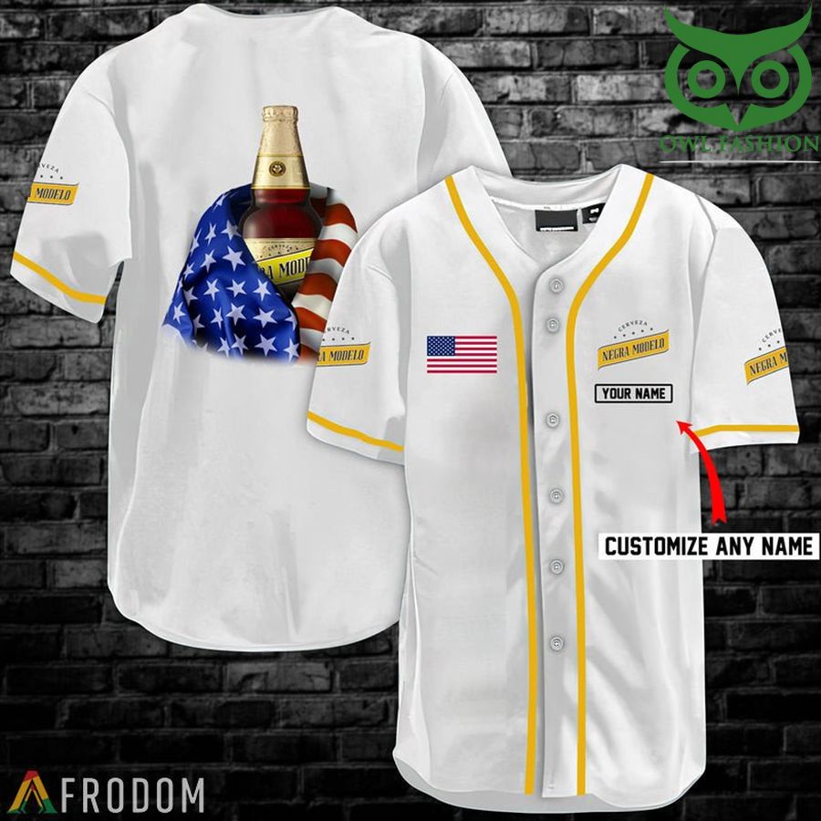 27 Personalized Vintage White USA Flag Negra Modelo Jersey Shirt