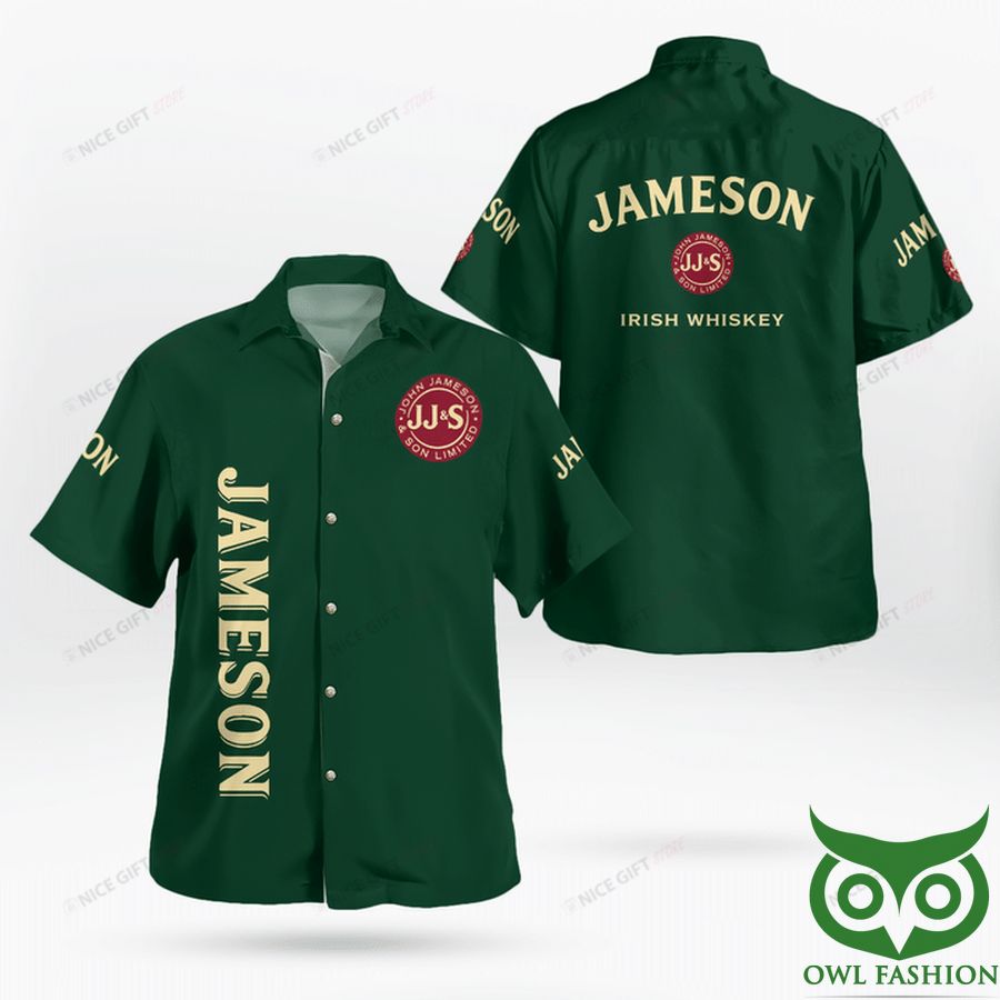 Jameson Irish Whiskey Green Hawaiian Shirt