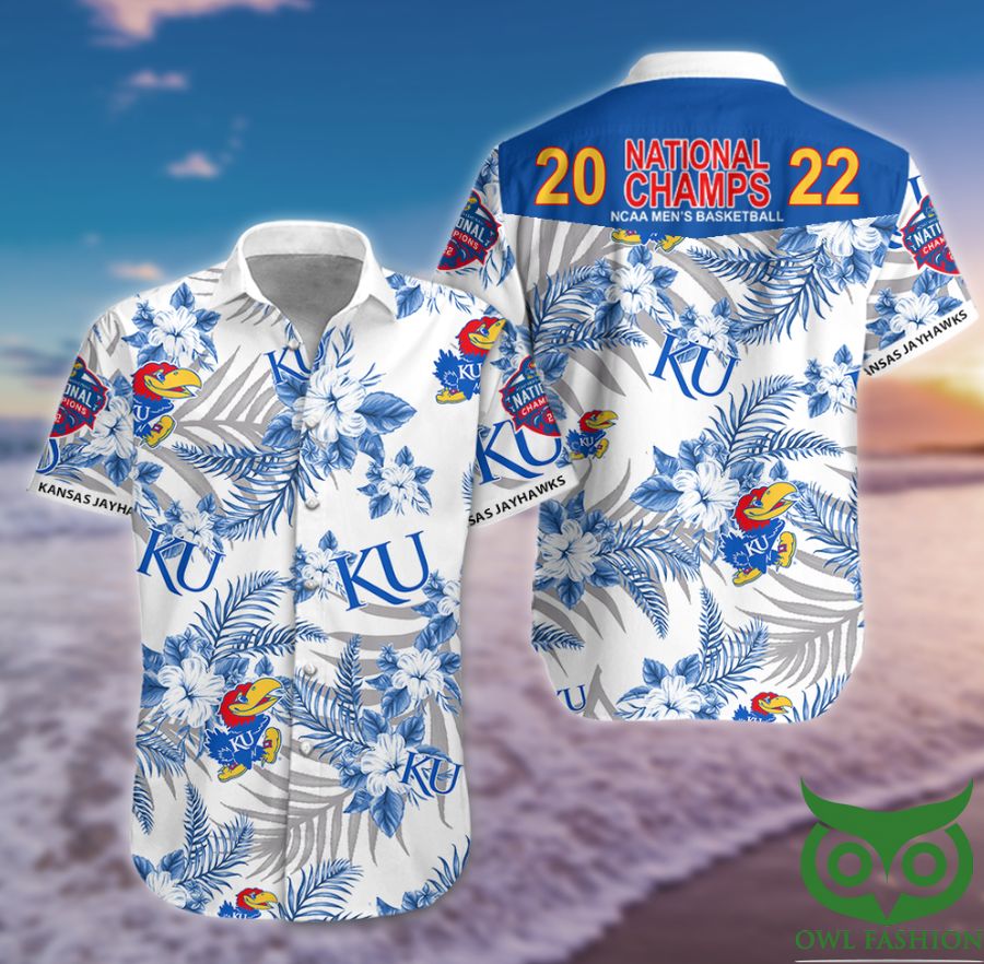 Kansas Jayhawks NCAA Blue Tropical Hawaiian Shirt