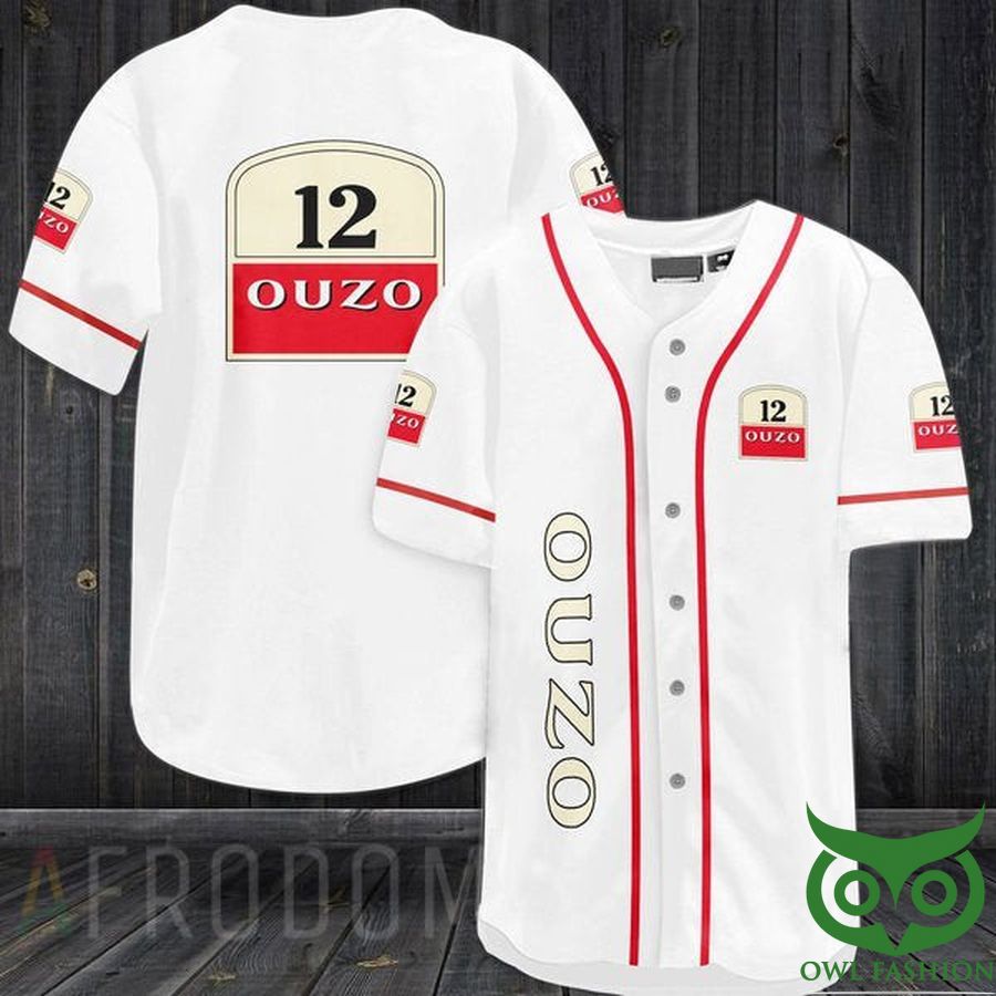 Vintage White Ouzo 12 Baseball Jersey