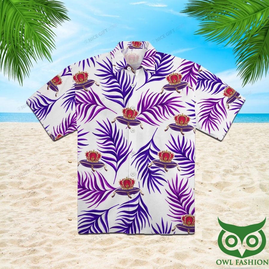 Crown Royal Palm Tree Logo Purple Leaf Hawaiian Shirt