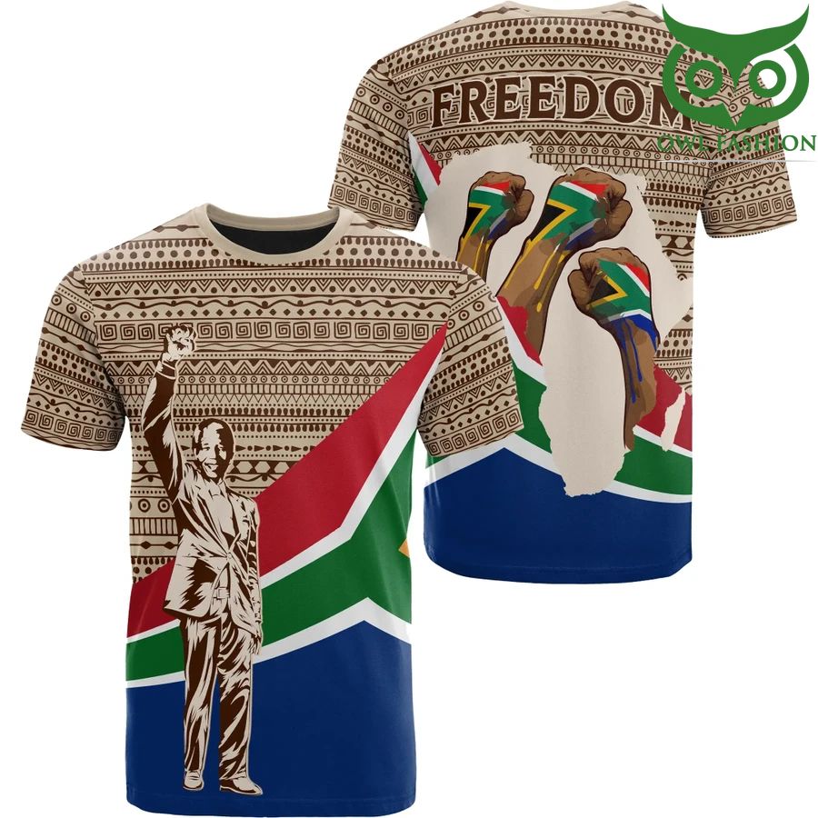 Nelson Mandela South Africa Flag Freedom t shirt