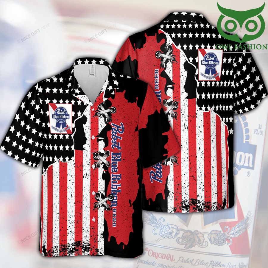 Pabst Blue Ribbon American vibe Hawaii 3D Shirt