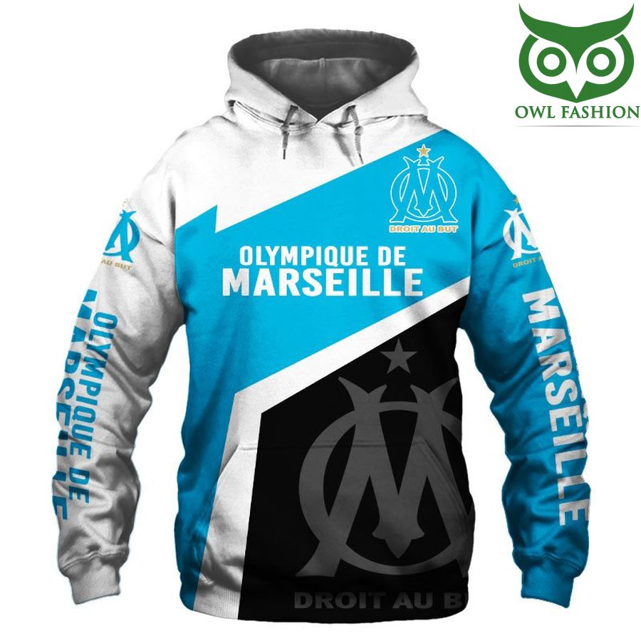 Olympique de Marseille light blue 3D Full Printing Hawaiian Shirt Tshirt Hoodie