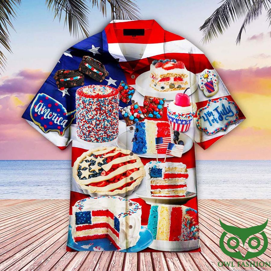 4th of July Patriotic Cake Hawaiian Shirt